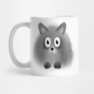 Grey cute Pomeranian puppy dog cartoon illustration Mug